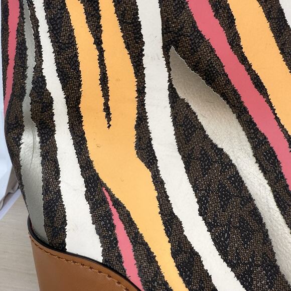 Michael Kors Signature Eva Colorful Zebra Print Tote With Snap Pouch - Picture 4 of 16